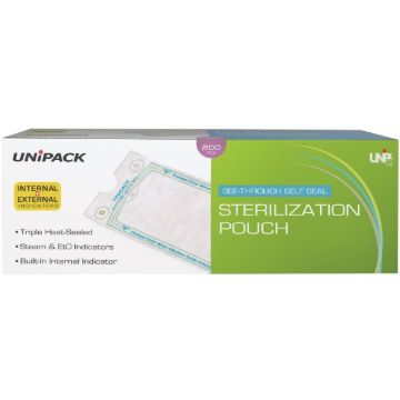 value brand sterilization pouches, self seal 5.25"x 7.5", UPP-5275, 200/box